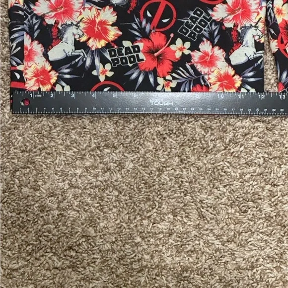 Marvel Comics Deadpool Floral All Over Print Sleep Lounge Jam Mesh Shorts - Picture 5 of 8